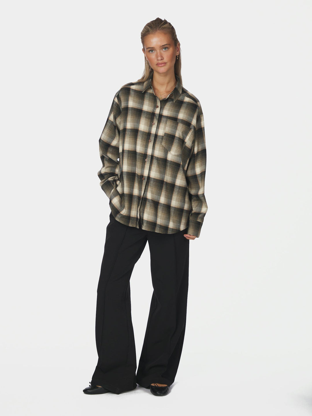 Neo Noir - Dalma Flannel Check Shirt - Army