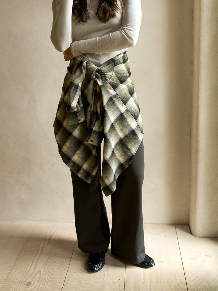 Neo Noir - Dalma Flannel Check Shirt - Army