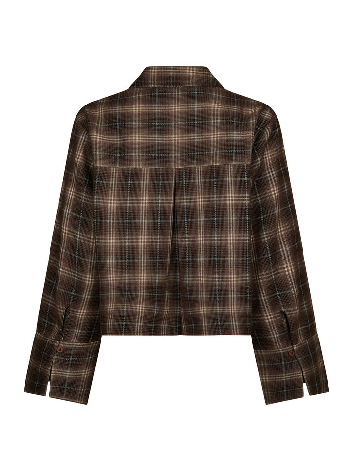 Neo Noir - Jaylin Flannel Check Shirt - Dark Taupe