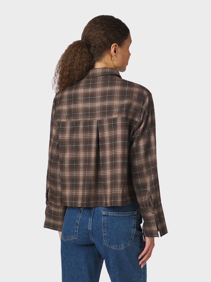 Neo Noir - Jaylin Flannel Check Shirt - Dark Taupe