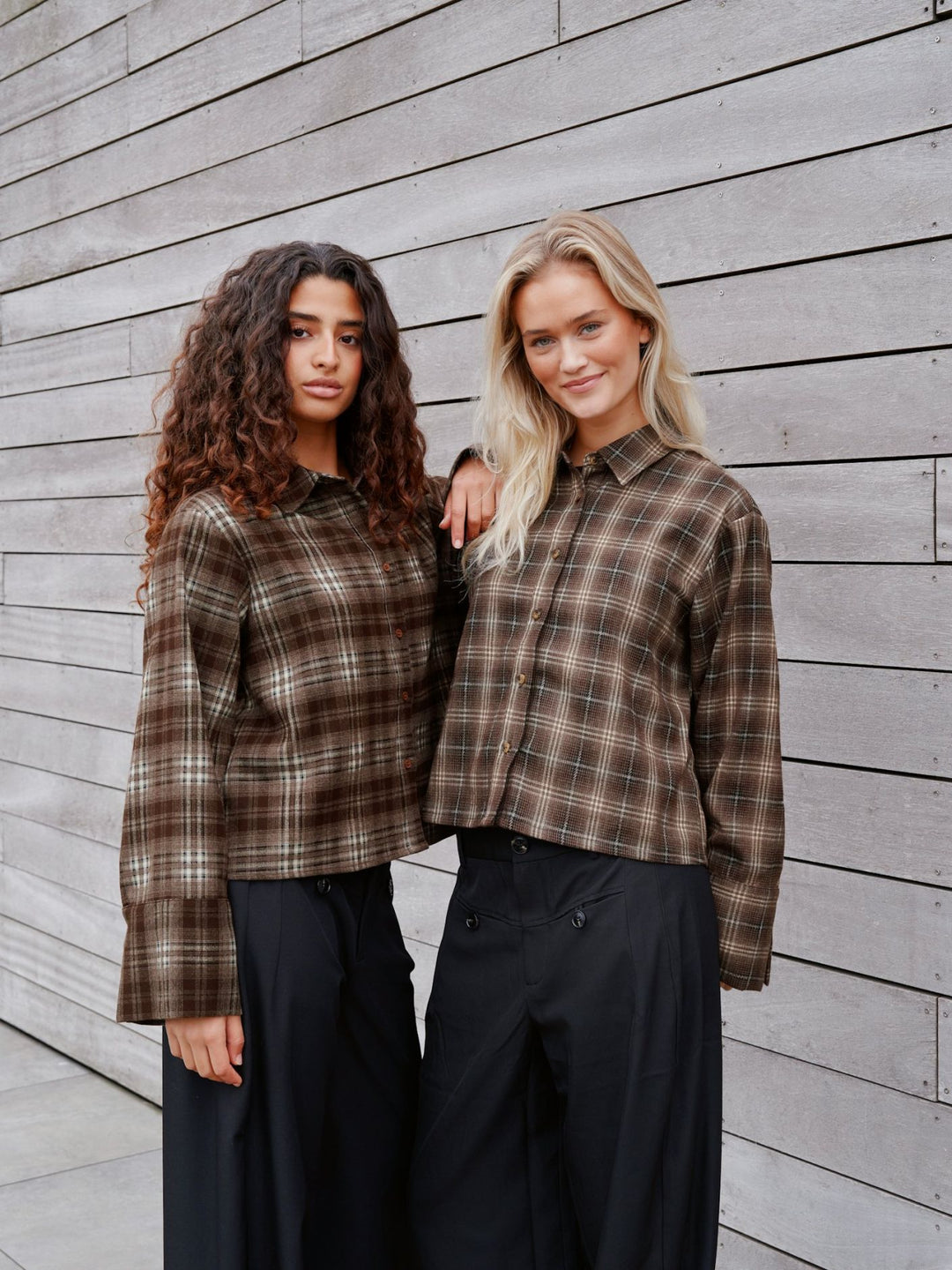 Neo Noir - Jaylin Flannel Check Shirt - Dark Taupe