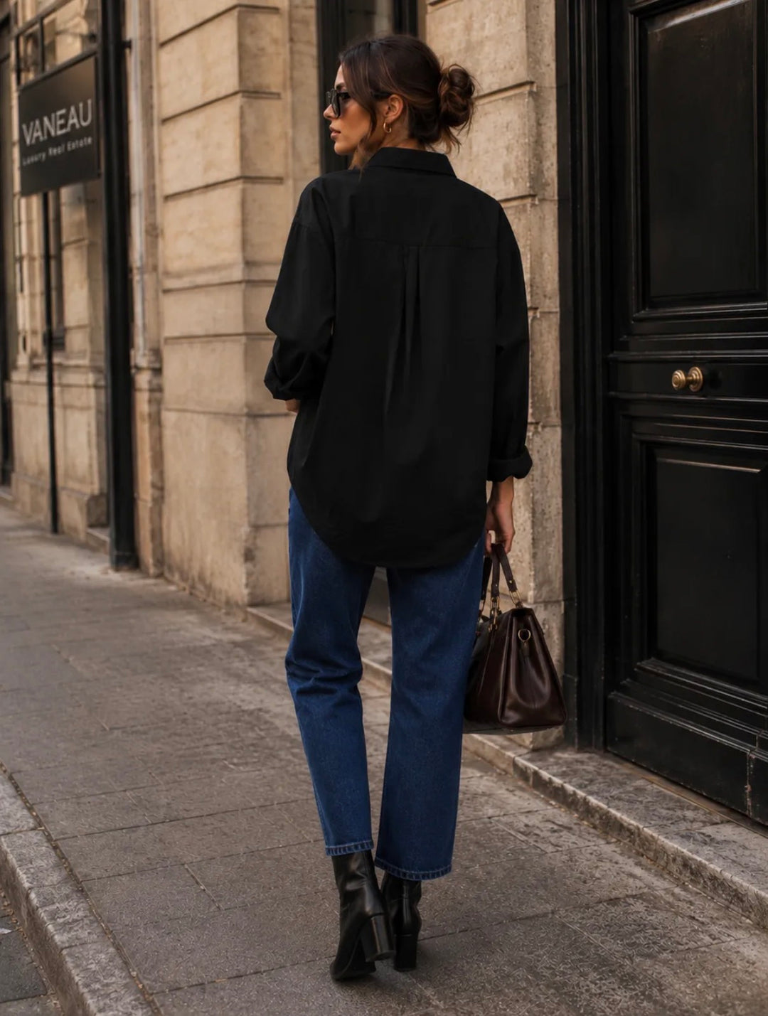 ESTRID - Oversized Shirt - Black