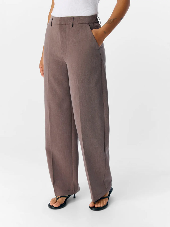 OBJECT - Sigrid Casual Pants - Seal Brown Melange