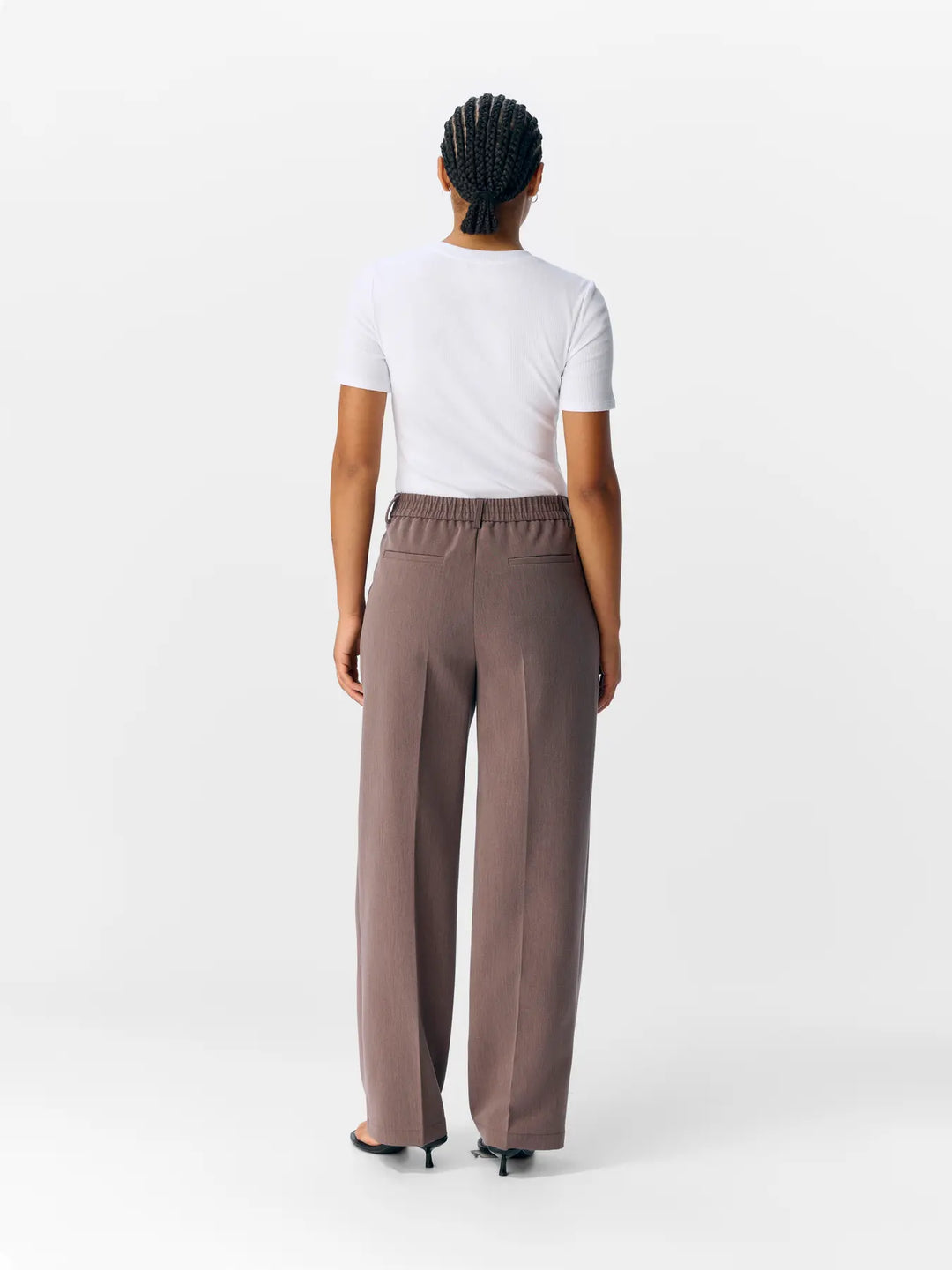 OBJECT - Sigrid Casual Pants - Seal Brown Melange