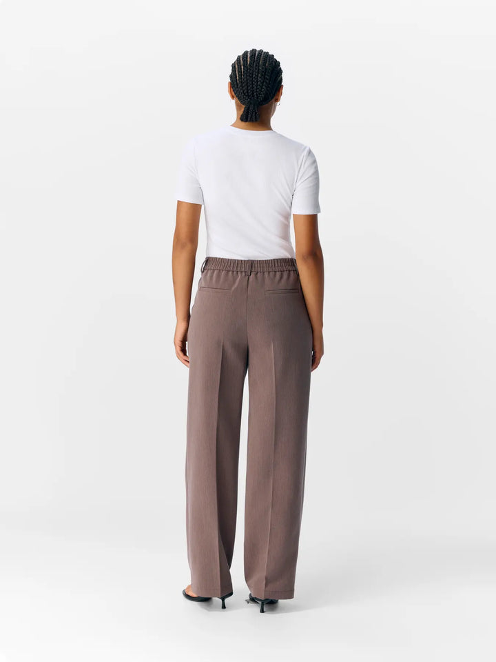 OBJECT - Sigrid Casual Pants - Seal Brown Melange