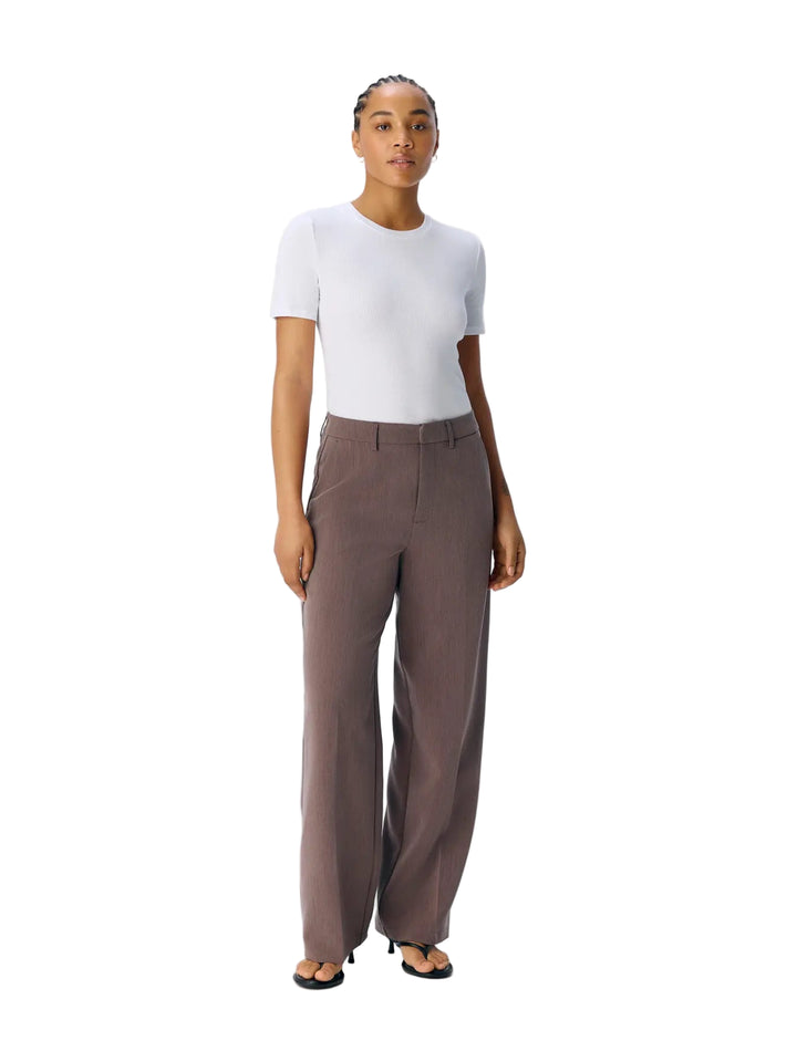 OBJECT - Sigrid Casual Pants - Seal Brown Melange
