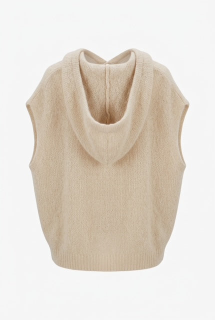 Honey & Haze - Zoé Mohair Hoodie Vest - Beige