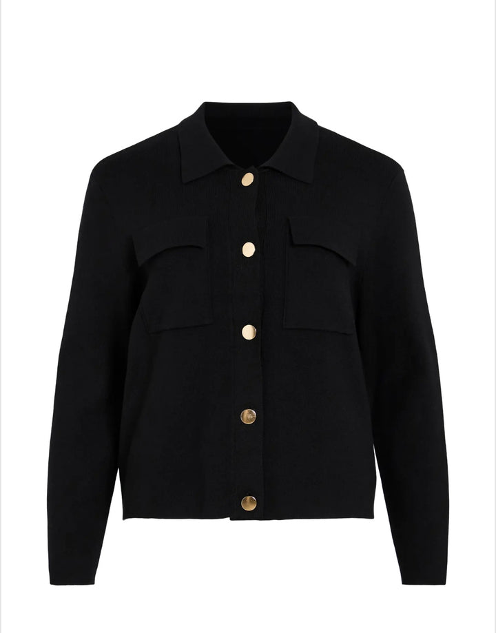 CASSIE - Knit Jacket Cardigan - Black
