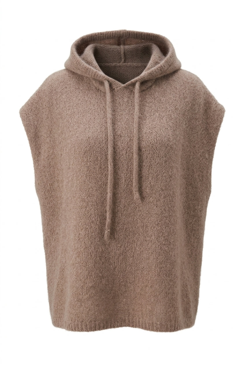 Honey & Haze - Zoé Mohair Hoodie Vest - Taupe