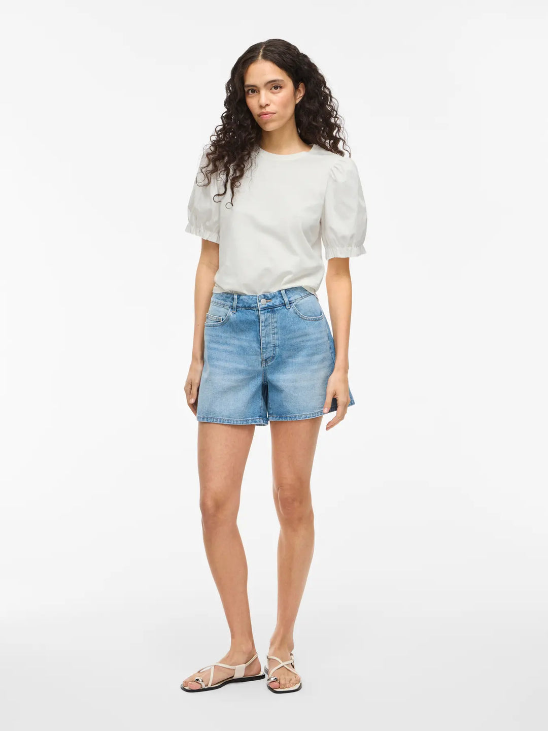 RIFA - T-Shirt med puffärm - Vit