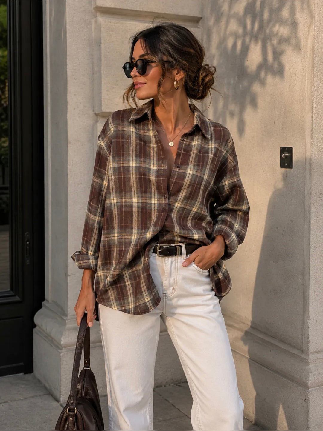 HILDA - Flanell Shirt - Brown