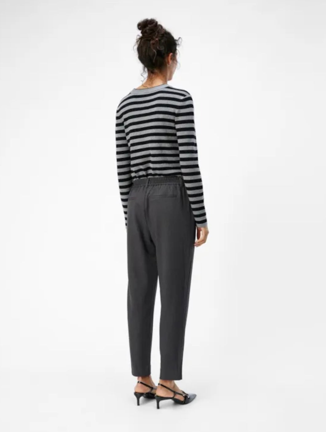 Lisa - Slim Pants - Medium Grey Melange