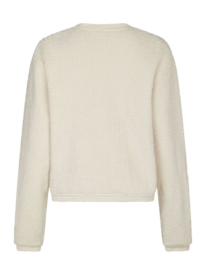 Neo Noir - Limo Fluffy Knit Cardigan - Cream