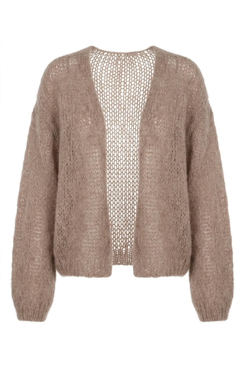 Honey & Haze - Chloé Kid Mohair Cardigan - Taupe
