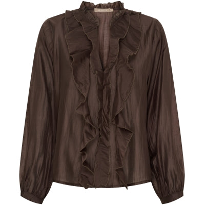 Naira - volangblus - brun