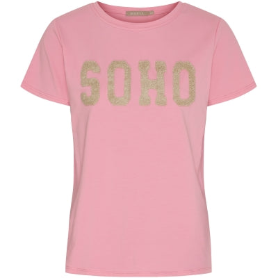 MARTA - Herdis Tee - Pink/Beige
