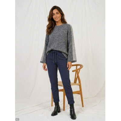 MARTA - Velora Stripe Knit - Antracit