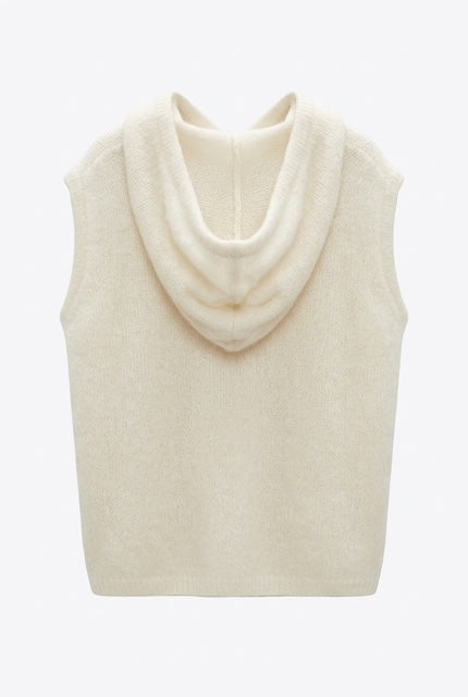 Honey & Haze - Zoé Mohair Hoodie Vest - Winter White