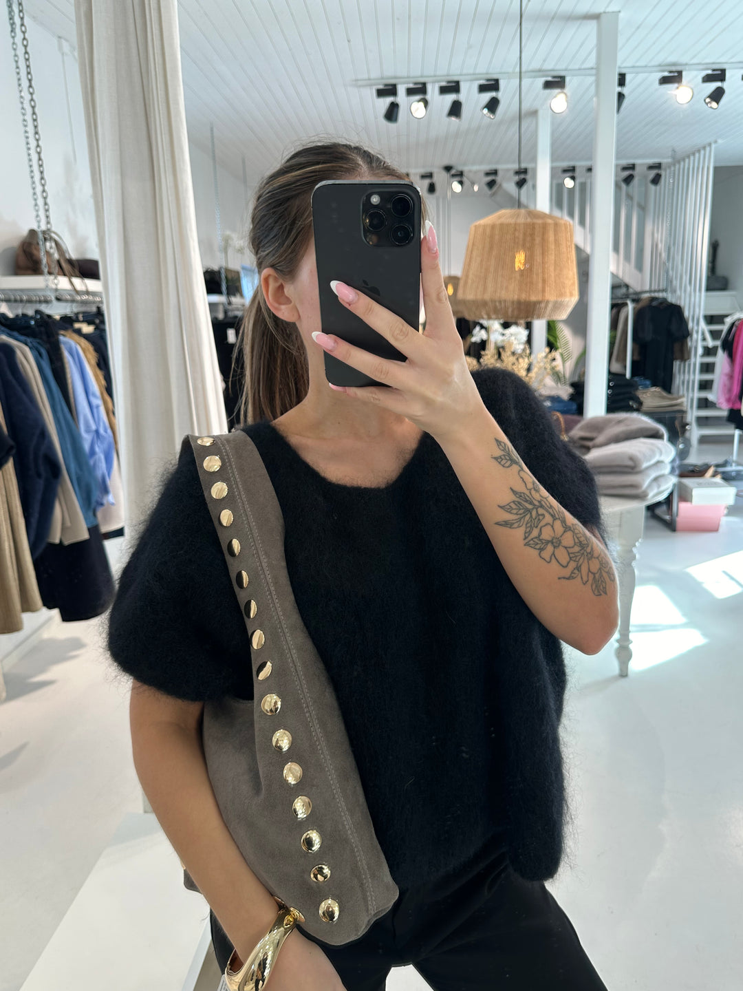 DOLCE - Sack bag i Mocka - Taupe