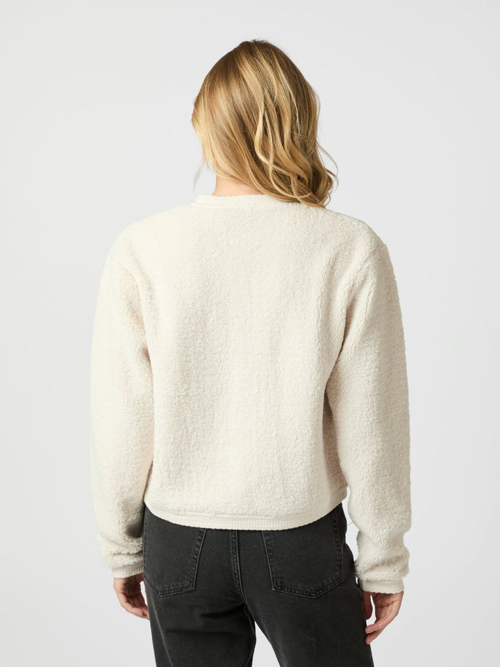 Neo Noir - Limo Fluffy Knit Cardigan - Cream