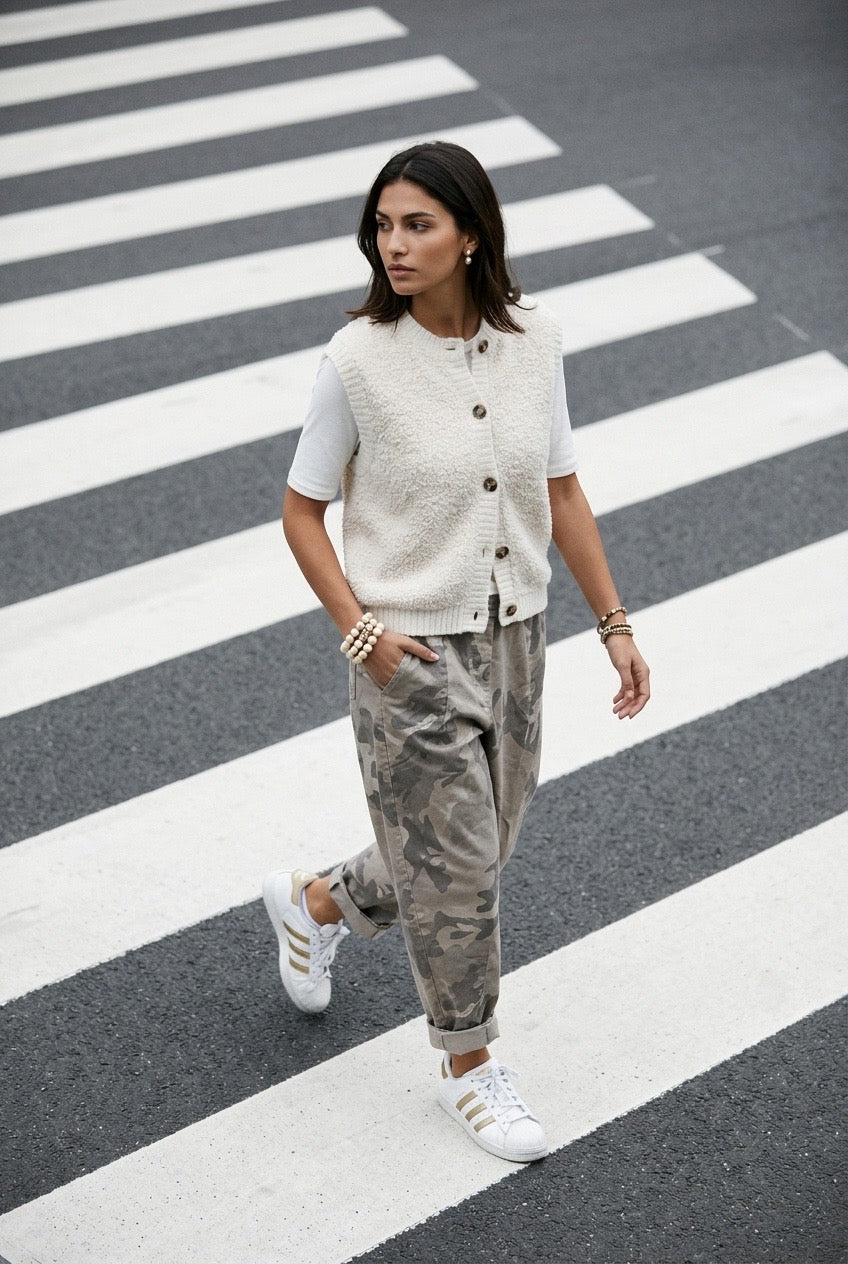 MARTA - Camo Pants - Beige
