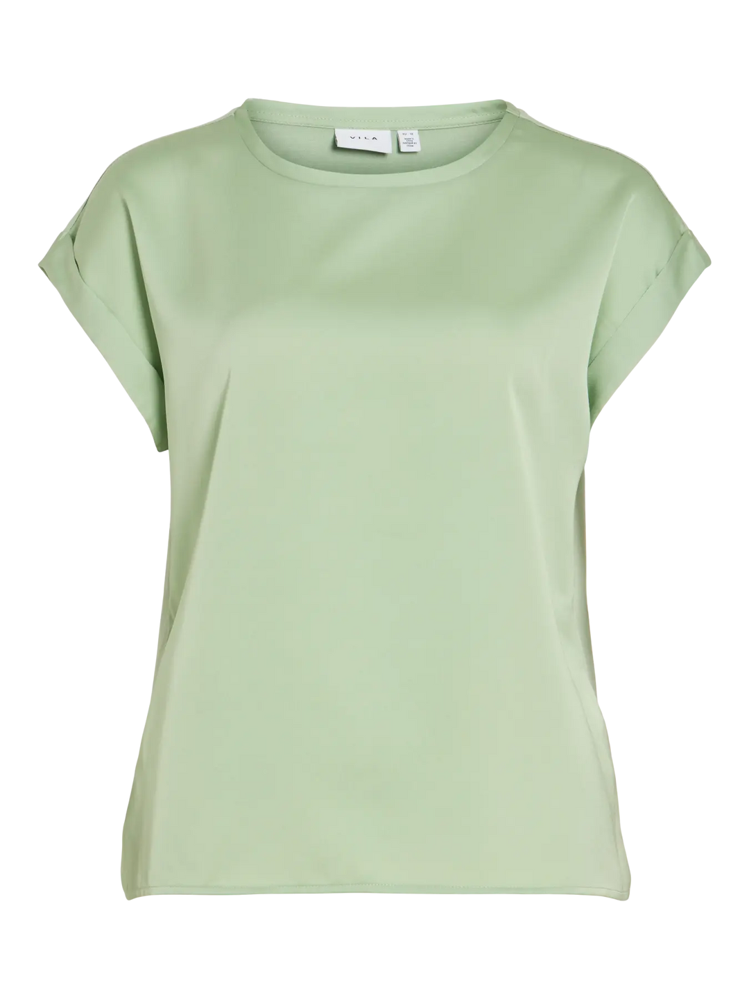 ELLETTE - Satin T-shirt - Smoked Green
