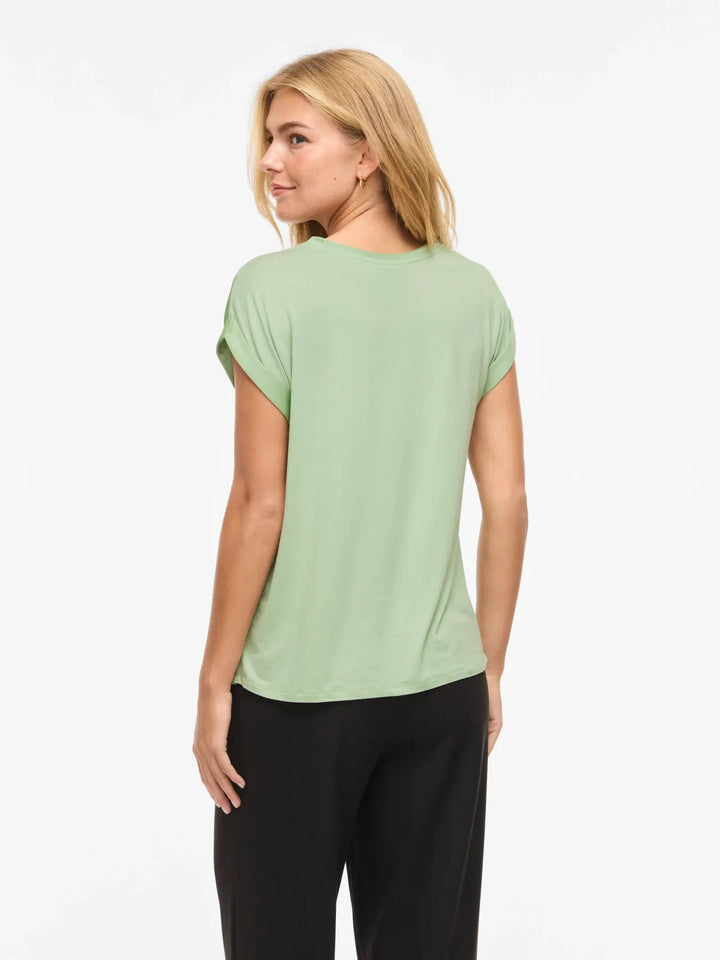ELLETTE - Satin T-shirt - Smoked Green