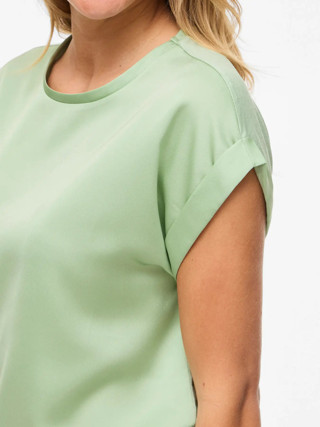 ELLETTE - Satin T-shirt - Smoked Green