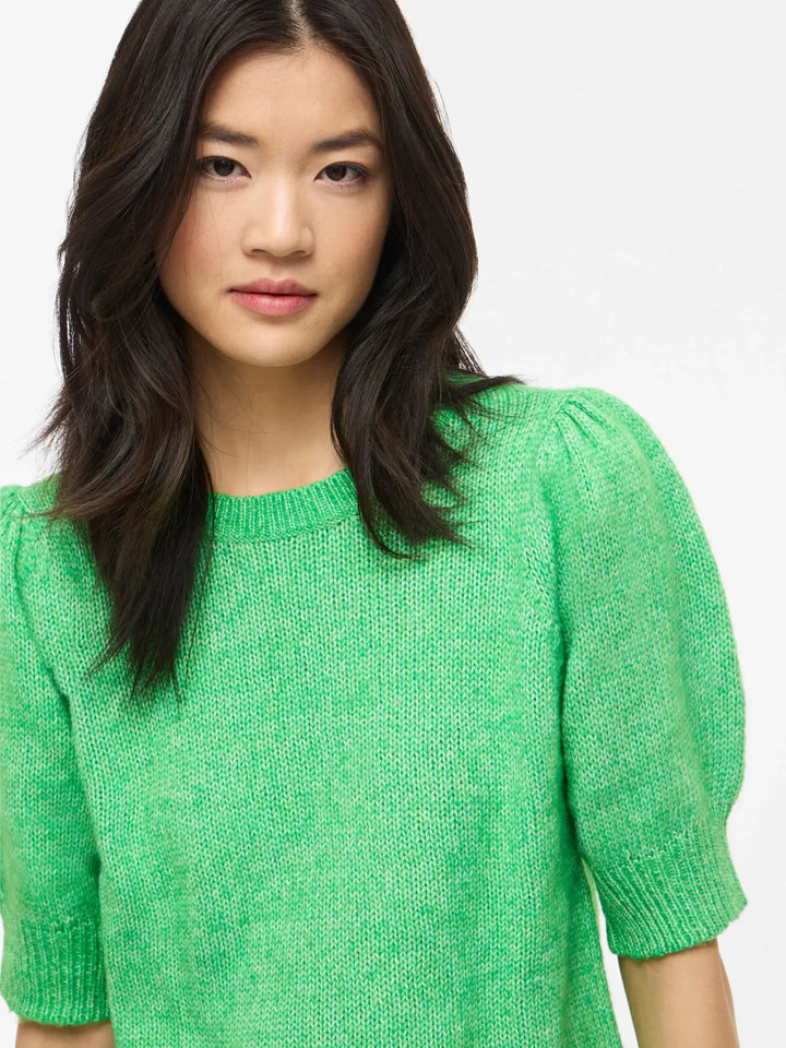 BIBBI - Short Knit Tee - Green Melange