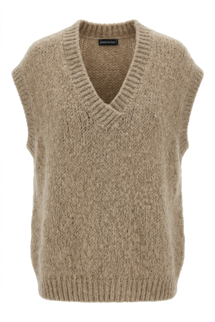 Honey & Haze - Sammie V Neck Knit Vest - Beige