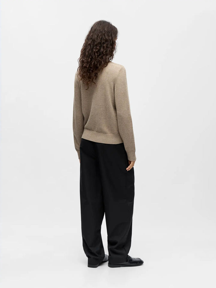 OBJECT - Thess Bow Knit Pullover - Taupe