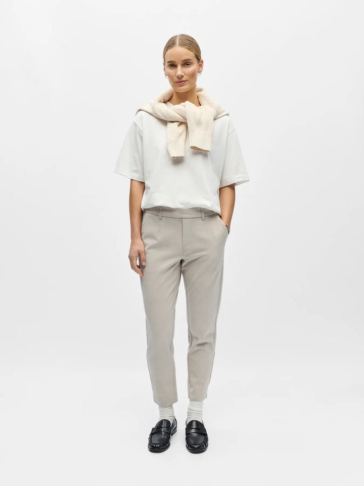 OBJECT - Lisa Slim Ankel Pants - Humus Melange