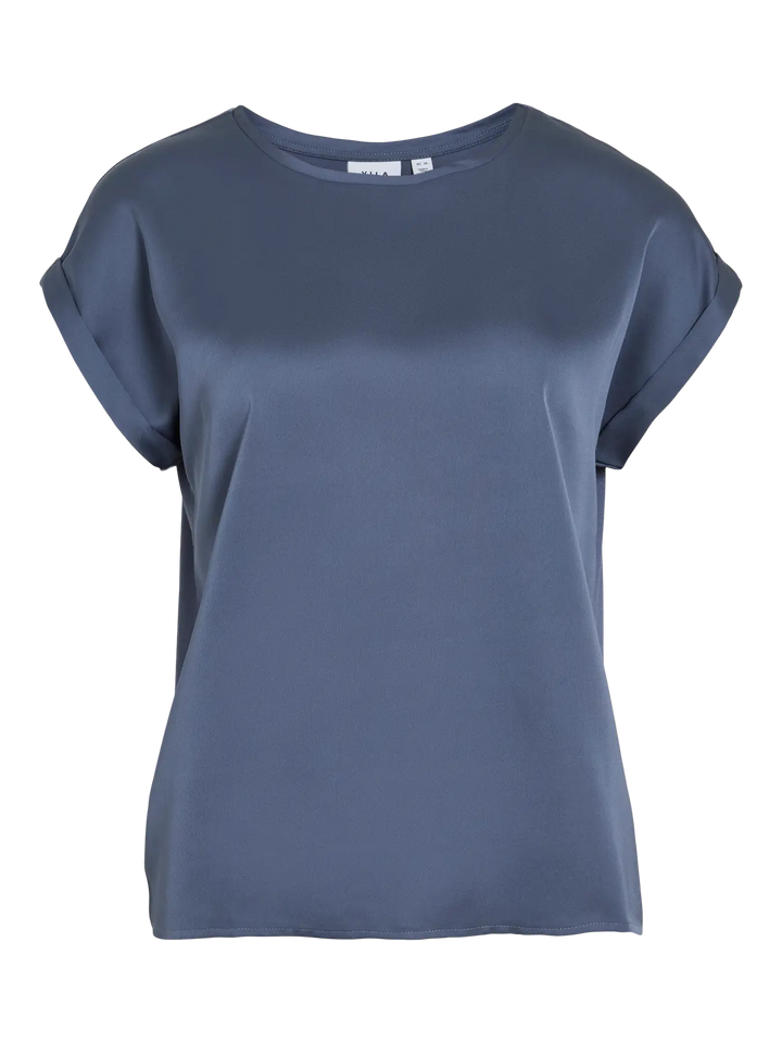 ELLETTE - Satin T-shirt - Vintage Indigo
