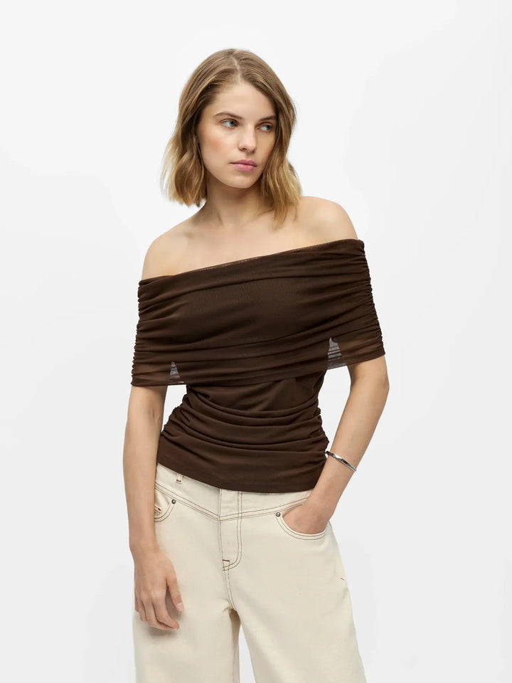 OBJECT - Dina Cape Top - Brown