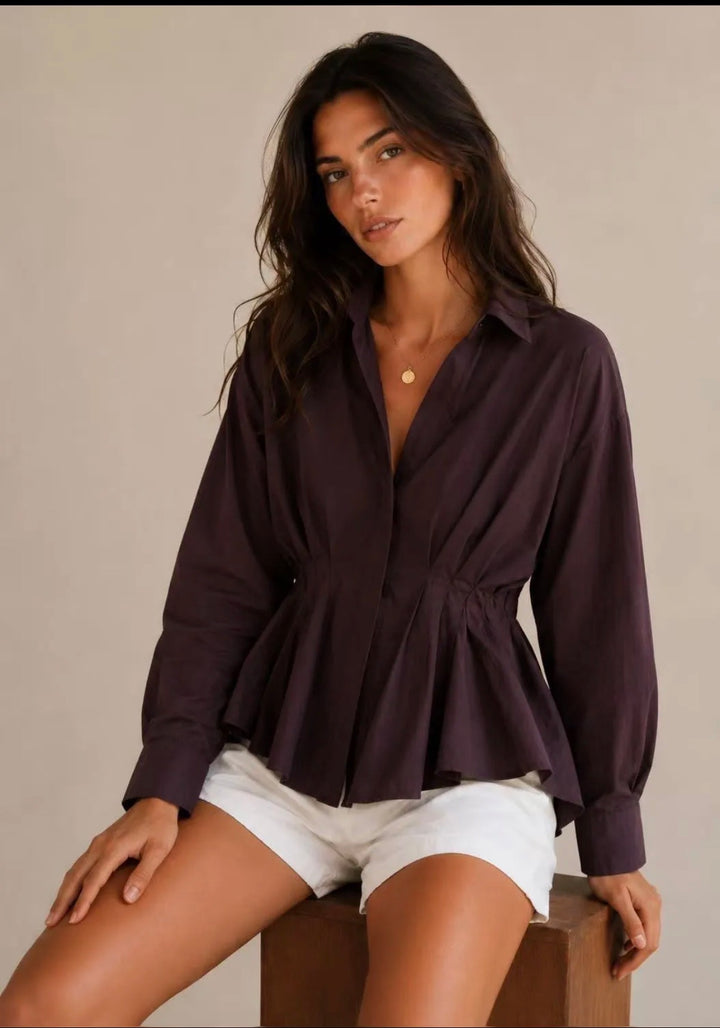 FRAN - Shirt - Dark Aubergine
