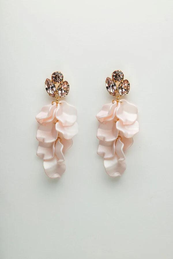 BOW 19 - Leaf Stone earring - Light Pink