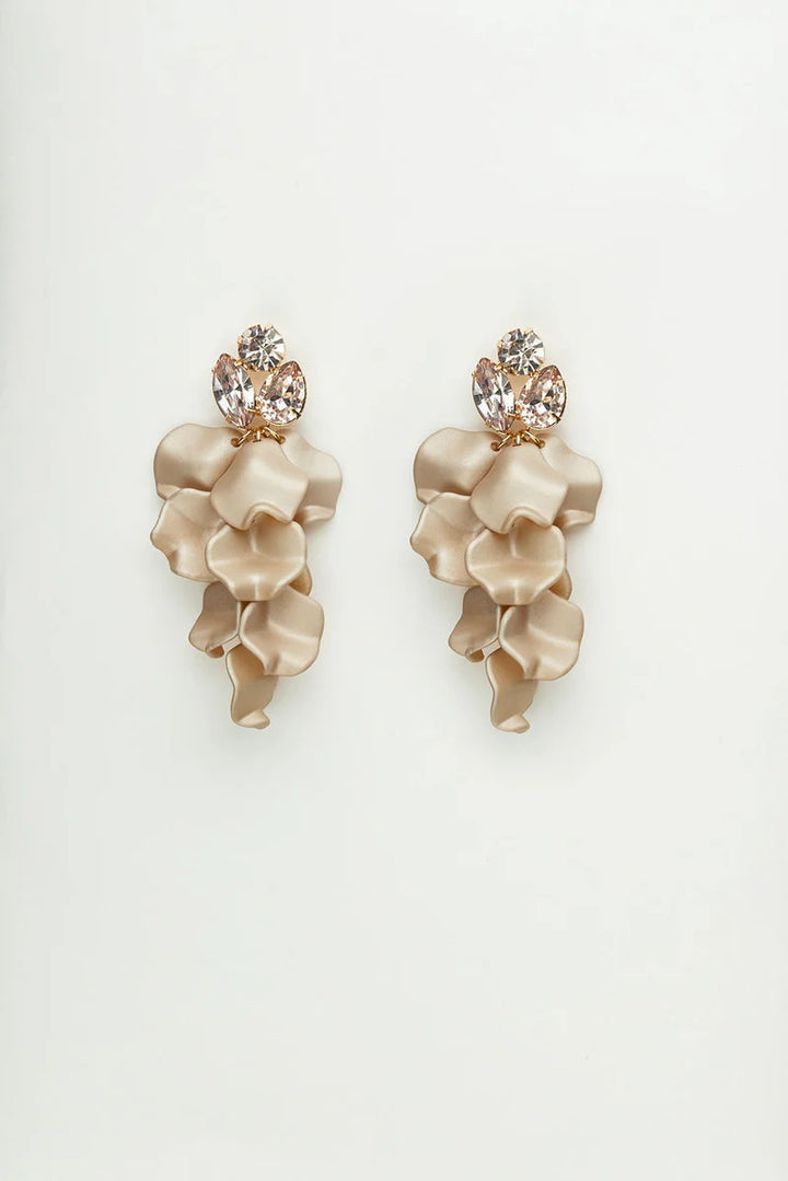 BOW 19 - Leaf Stone earring - Pearl Nougat