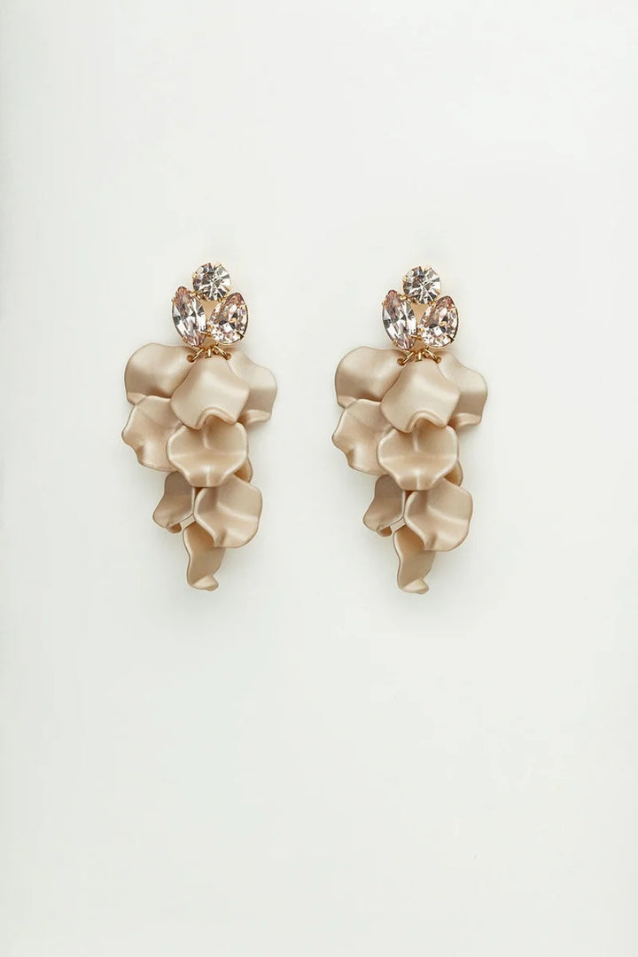 BOW 19 - Leaf Stone earring - Pearl Nougat