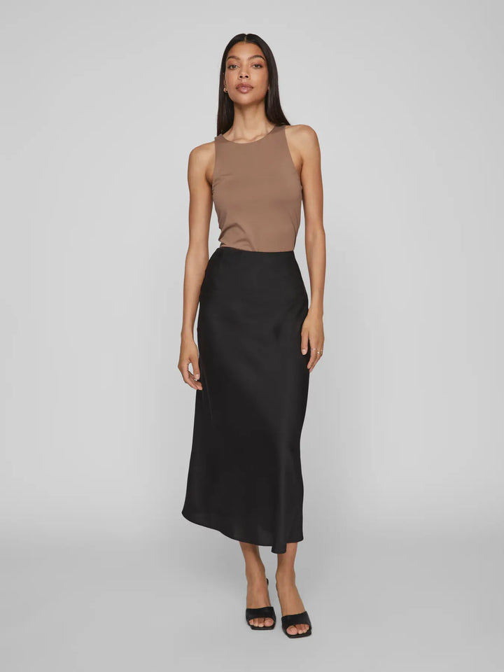 ELLETTE - Satin Kjol - Black