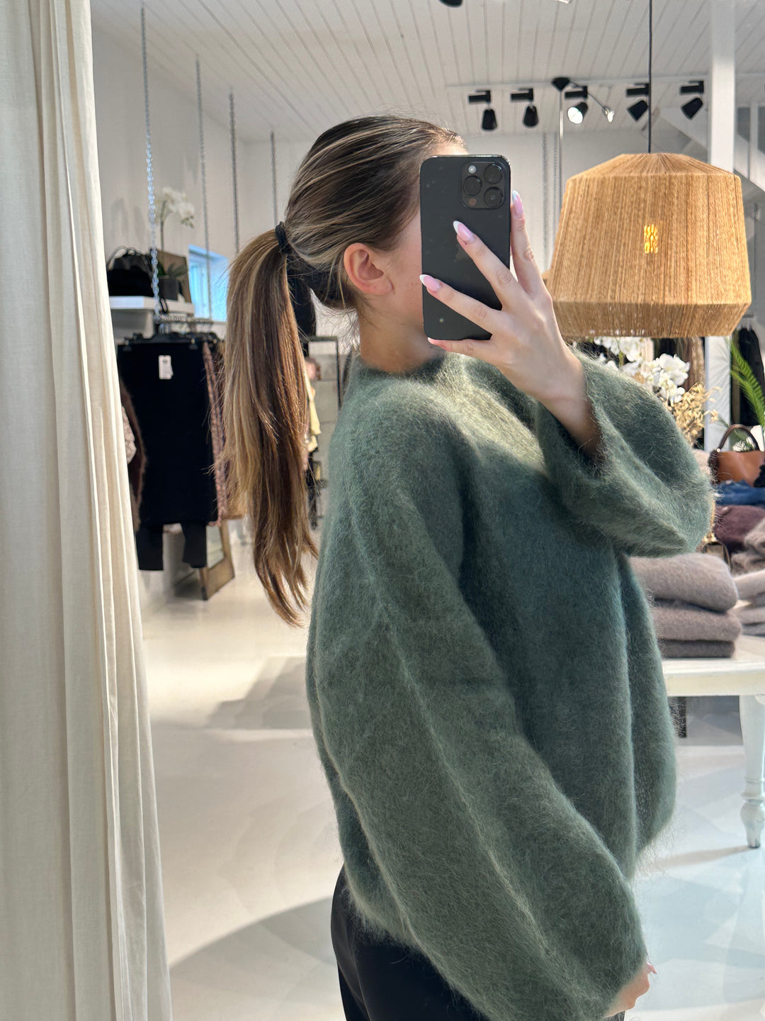 HARVEY - Fluffy Mohair Sweater - Kakhi