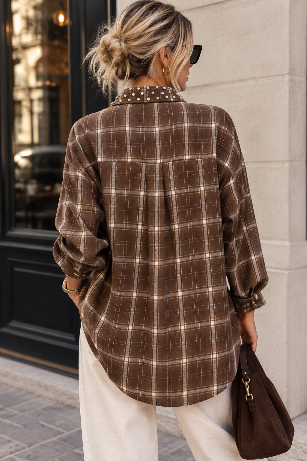 Spark - Check Shirt w sparkels - Brown