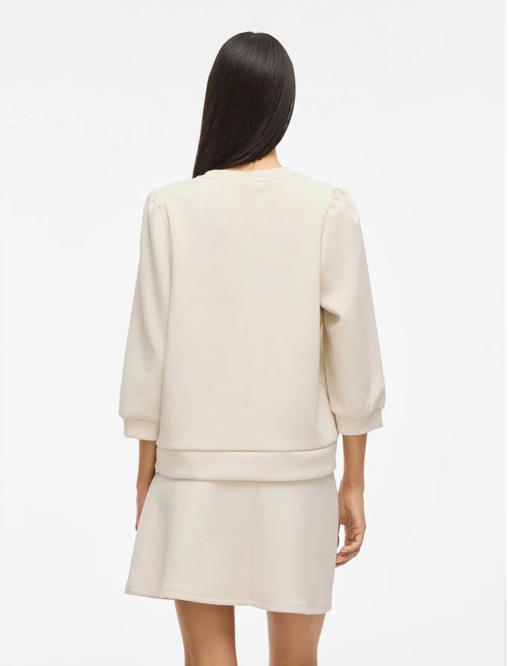 REFLECT - 3/4 Sweatshirt - Super Light Natural Melange