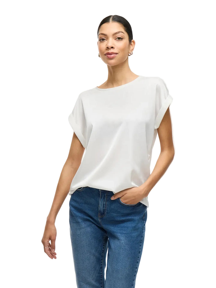 ELLETTE - Satin T-shirt - White