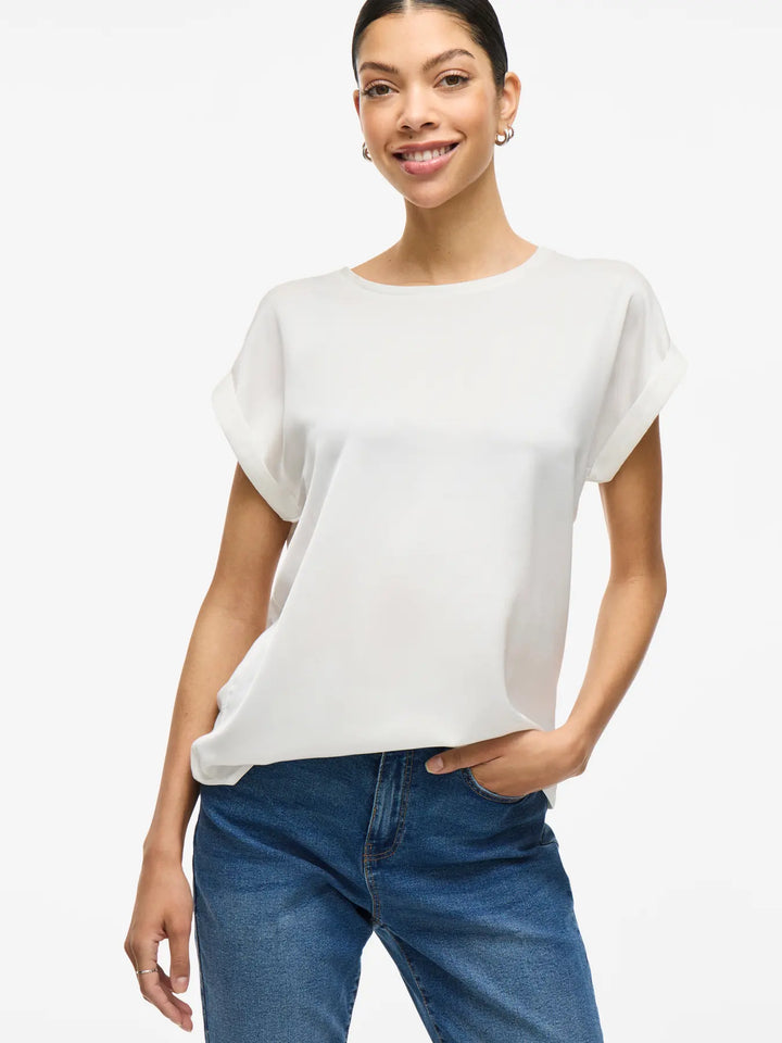 ELLETTE - Satin T-shirt - White