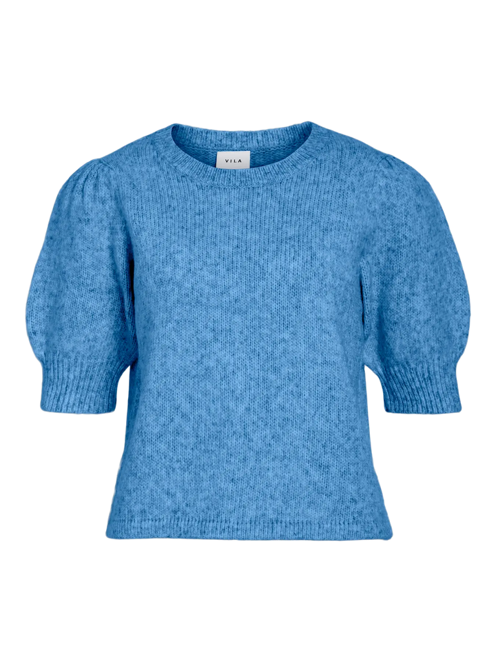 BIBBI - Short Knit Tee - Blue Melange