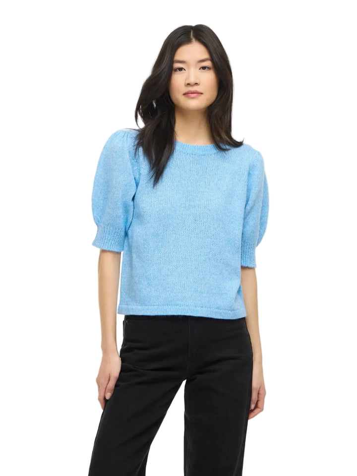 BIBBI - Short Knit Tee - Blue Melange