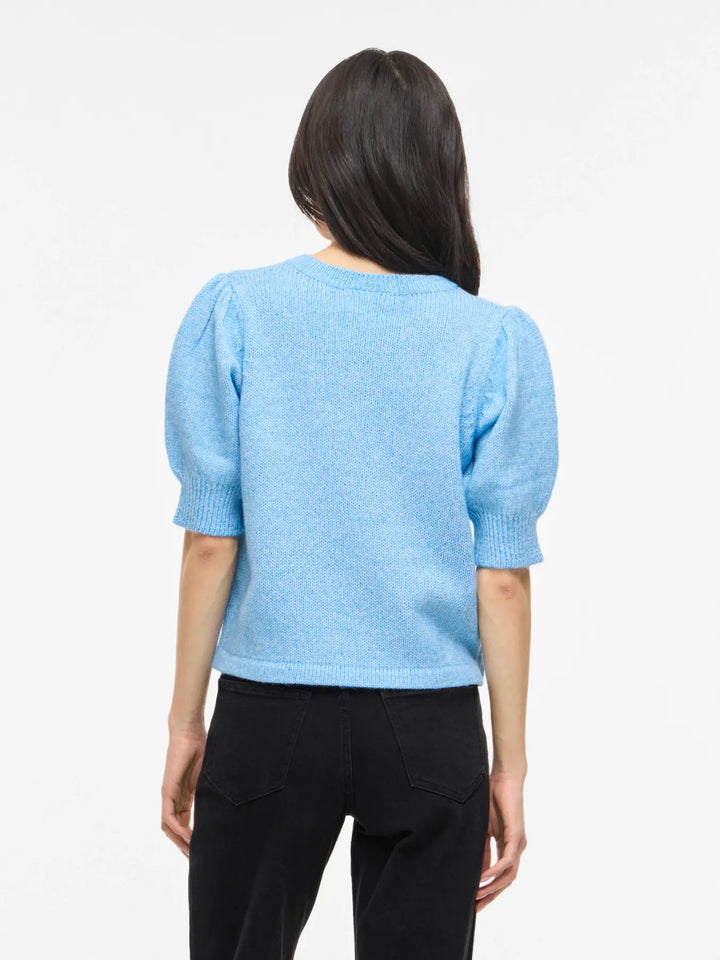 BIBBI - Short Knit Tee - Blue Melange