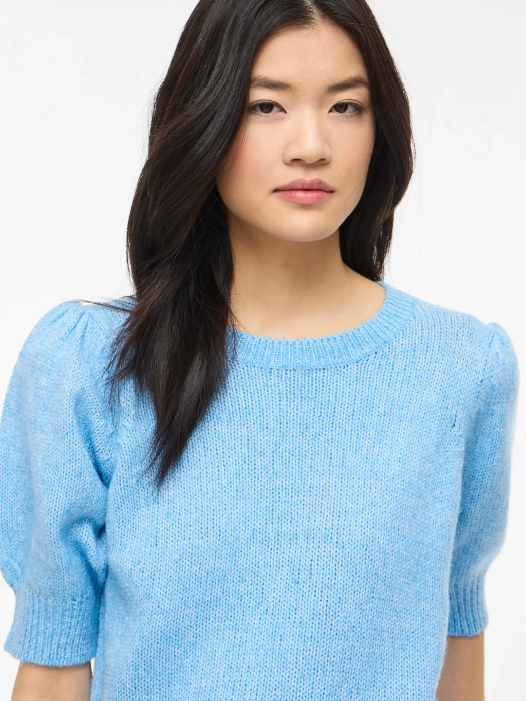 BIBBI - Short Knit Tee - Blue Melange