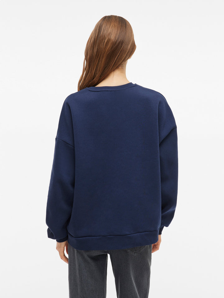 MINNA - Loose Sweatshirt - Navy