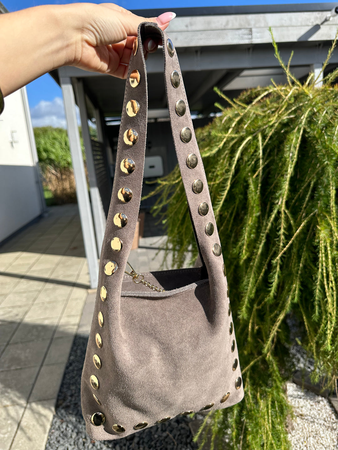 DOLCE - Sack bag i Mocka - Taupe